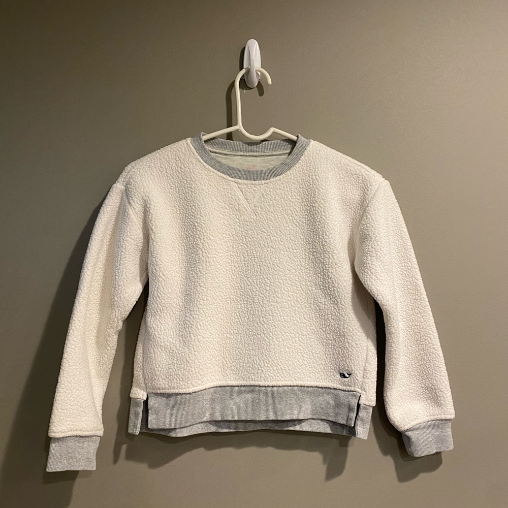 Vineyard Vines Girl’s White Cropped Wooly-Soft Sweater